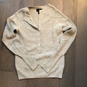 J. CREW - 100% Cashmere waffle knit grey sweater